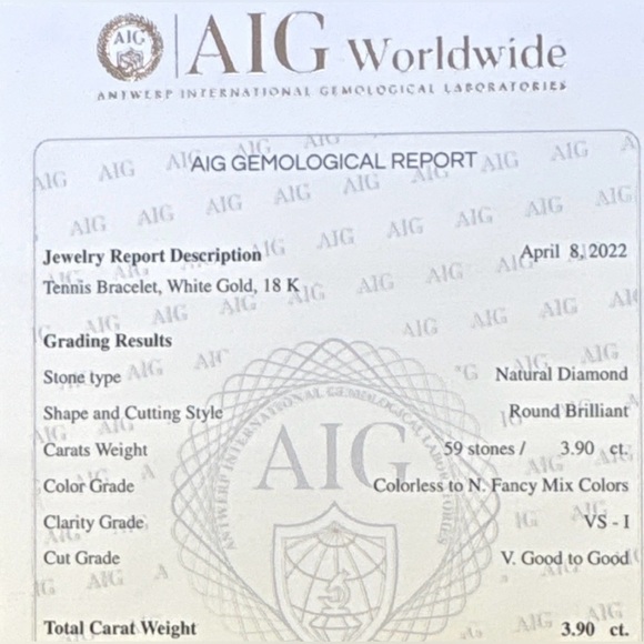 White gold 18k tennis bracelet with natural diamonds for a total of 3.90 carats. - Picture 7 of 10